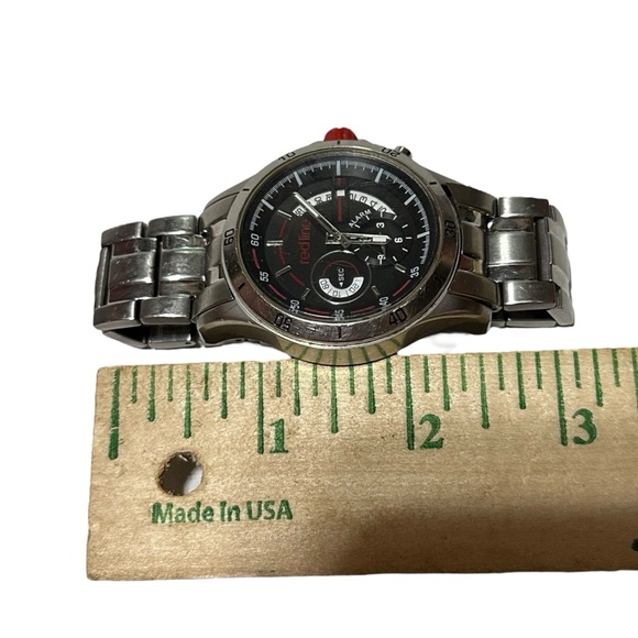 Red Line Men’s Watch Stainless Steel Water Resistant Mineral Crystal Chronograph - Picture 11 of 16